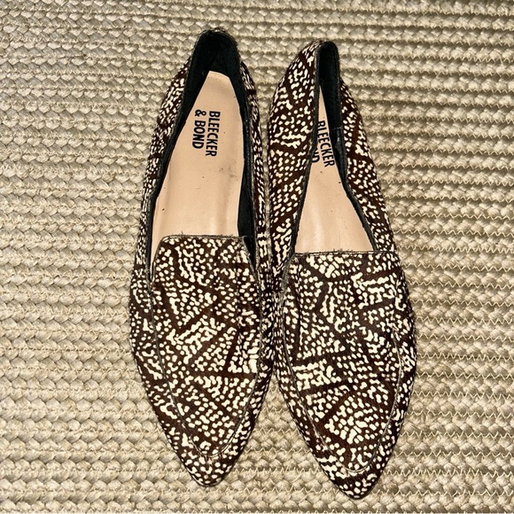 Bleecker & Bond Shoes - Bleecker & Bond Patterned Brown and White Flats